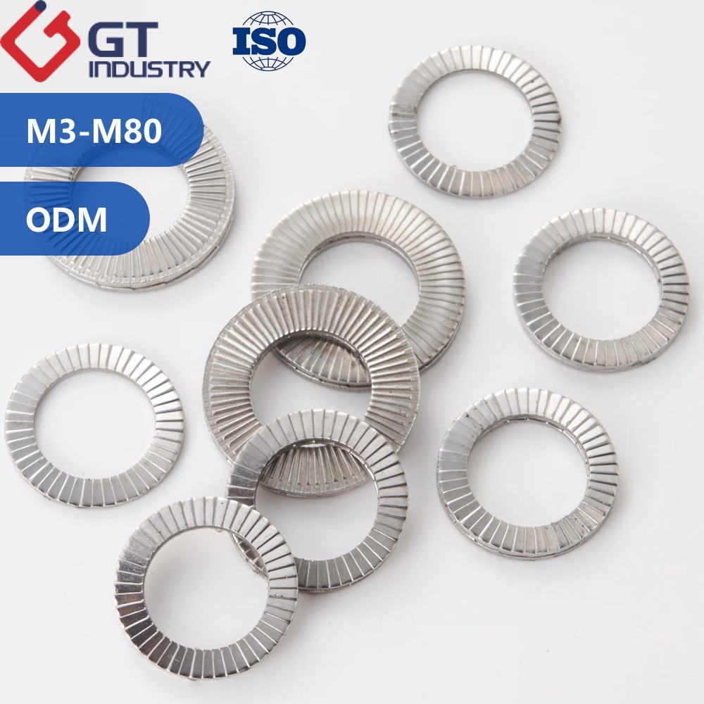 M100 M20 Customized Large Diameter Black Zinc Flake Dacromet Geomet Coated Din 25201 YJT 6017 Heico Nod Lock Wedge Lock Washers