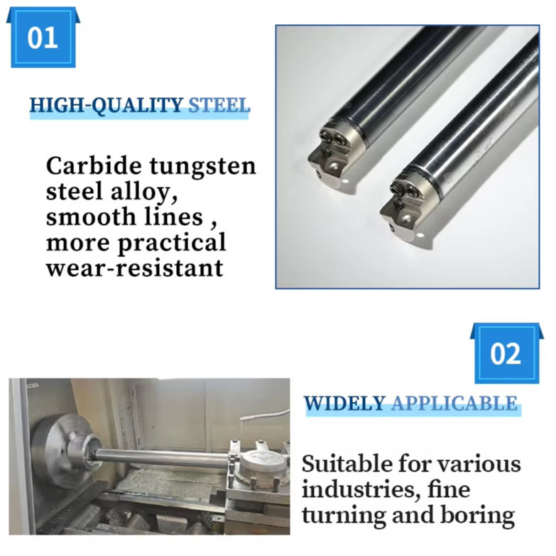 NiceCutt An-Ti Anti Vibration Damped Boring Bar Quick Change Tool Head CNC Lathe Internal Coolant Damping Boring Tool Holder