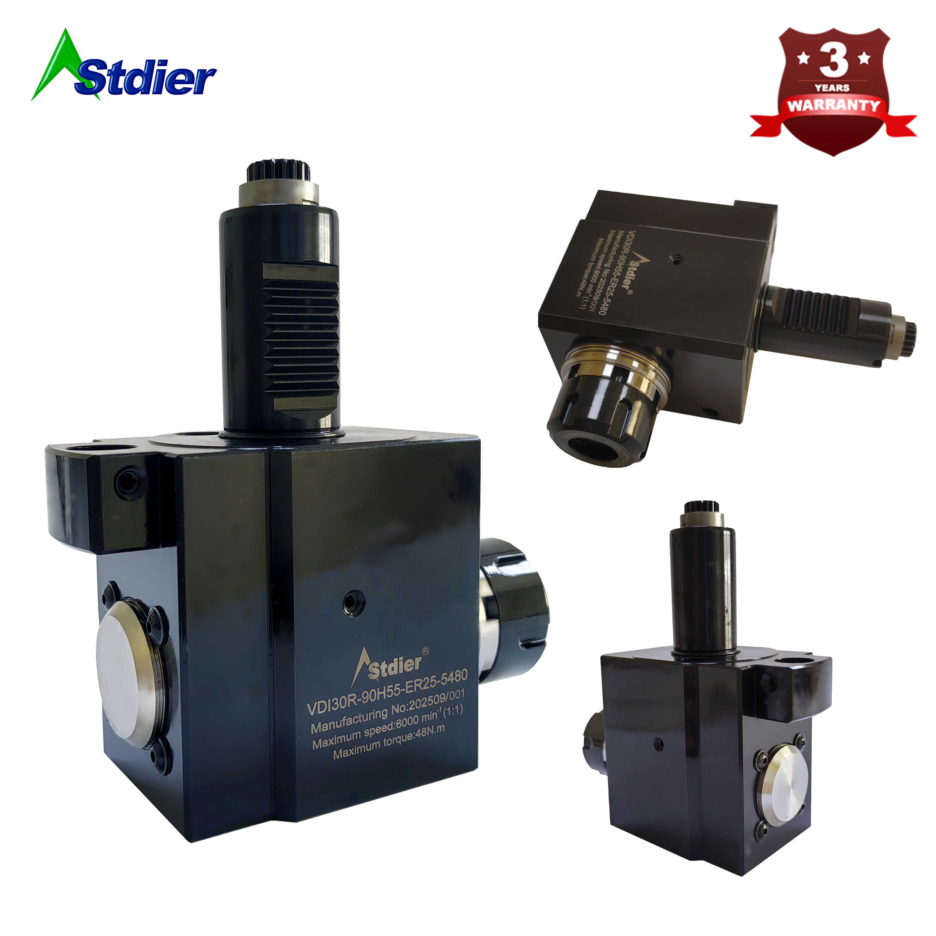 Custom VDI50-5480-ER32-90 Radial Drive Block Power Tool Holder (Alloy Precision 0.005mm) for High Speed Milling Boring Tool