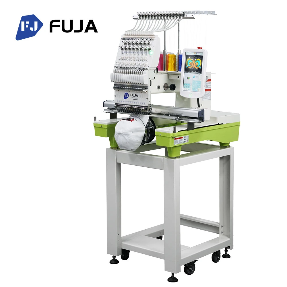 Automatic Computer Single Head Embroidery Machine 12 15 20 Needle Computerized Digital 3D Cap T-Shirt Logo Embroidery Machine 1 Head