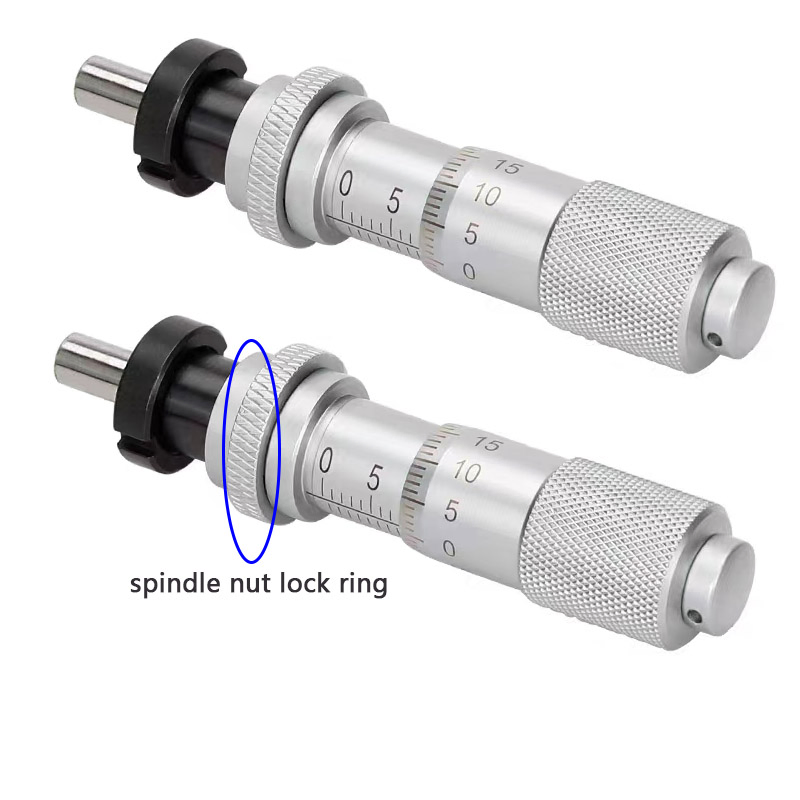 Ultra Small Mechanical Micrometer Range 0-6.5mm 13mm 25mm 50mm Flat / Round Head Spindle Nut Lock Ring Micrometer Head