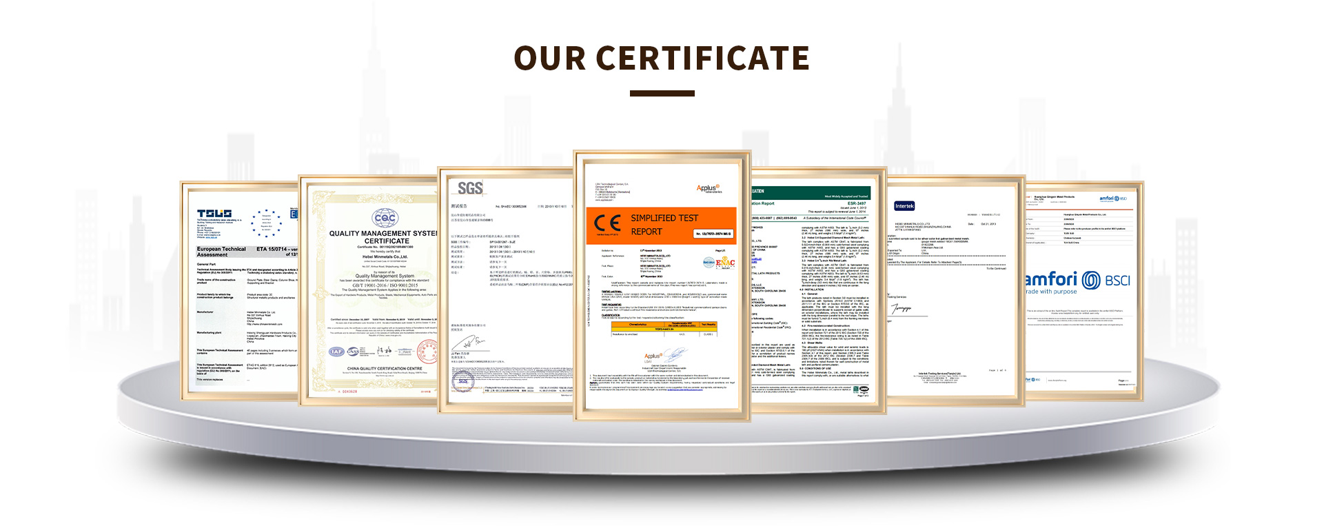 Quality Certificate