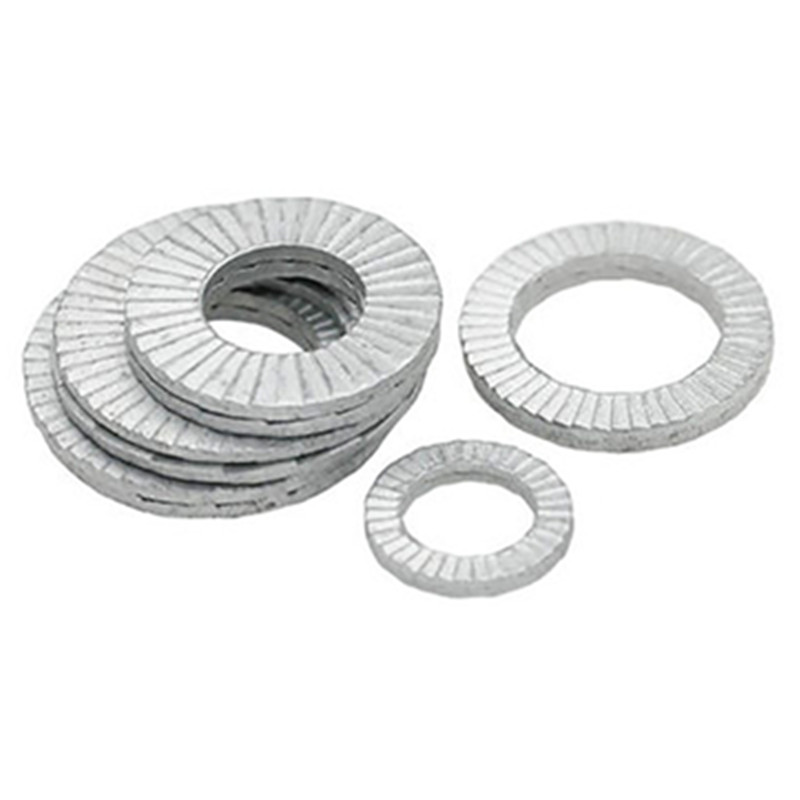 China Factory 304 316 Stainless Steel M4 M6 M16 Dacromet Double Fold Self-Locking Wedge Lock Washer
