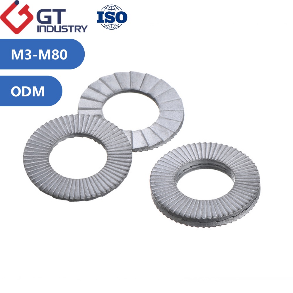 M100 M20 Customized Large Diameter Black Zinc Flake Dacromet Geomet Coated Din 25201 YJT 6017 Heico Nod Lock Wedge Lock Washers