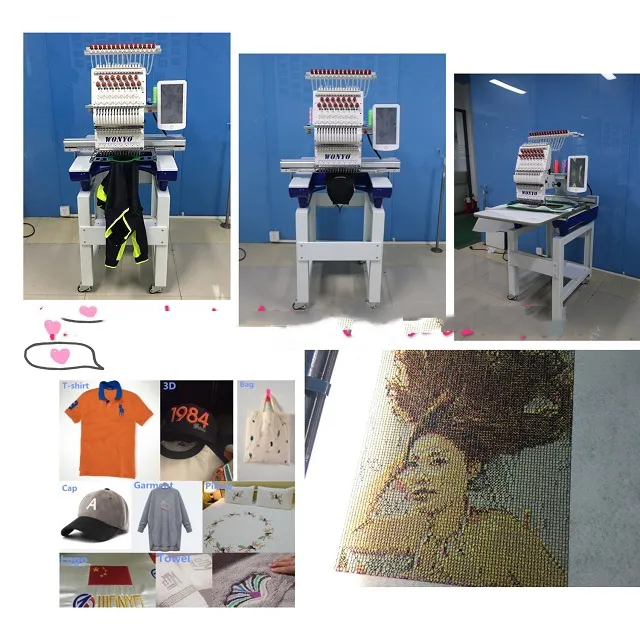 Single Head Cap and T-Shirt Type Flat Computerized Embroidery Machine