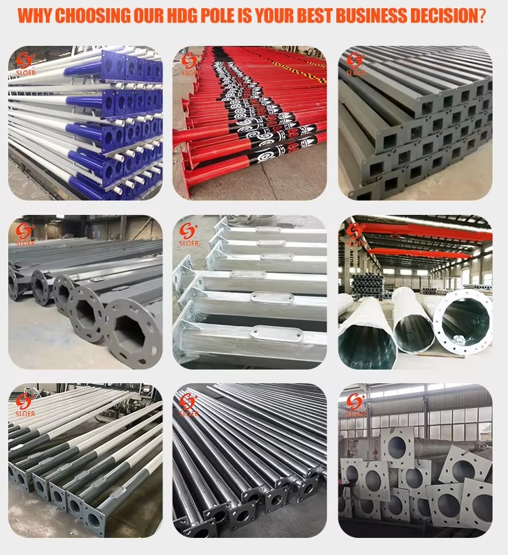 SLOER Custom Conical Tapered Galvanized Double Single Arms 4m 5m 6m 7m 8m 9m 10m 11m 12m Lamp Post Street Light Pole