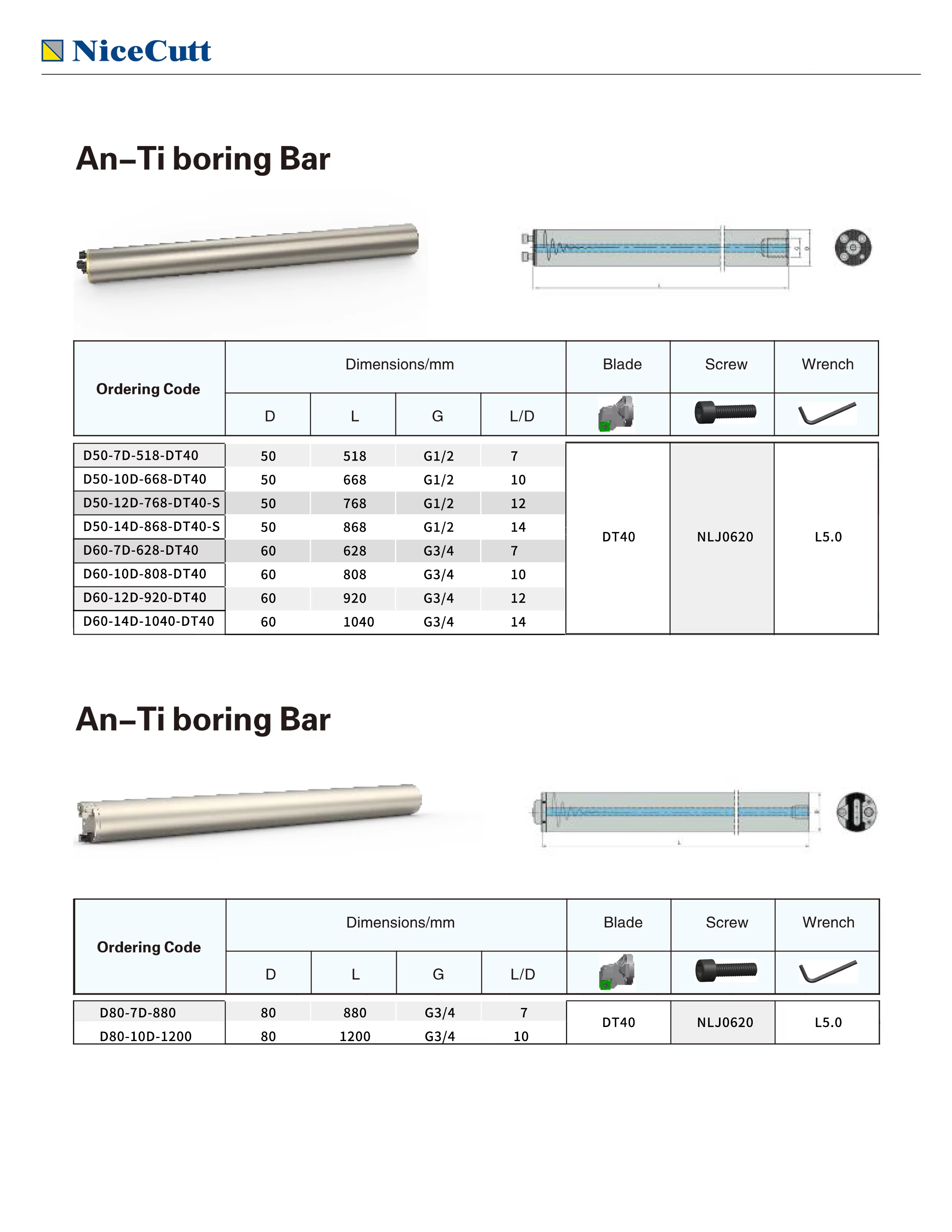 NiceCutt An-Ti Anti Vibration Damped Boring Bar Quick Change Tool Head CNC Lathe Internal Coolant Damping Boring Tool Holder