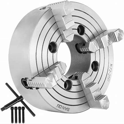 K72-250 Sanou Steel 4 Jaw Independent Chuck with Gear Core for Bench Lathe New 250mm (10")
