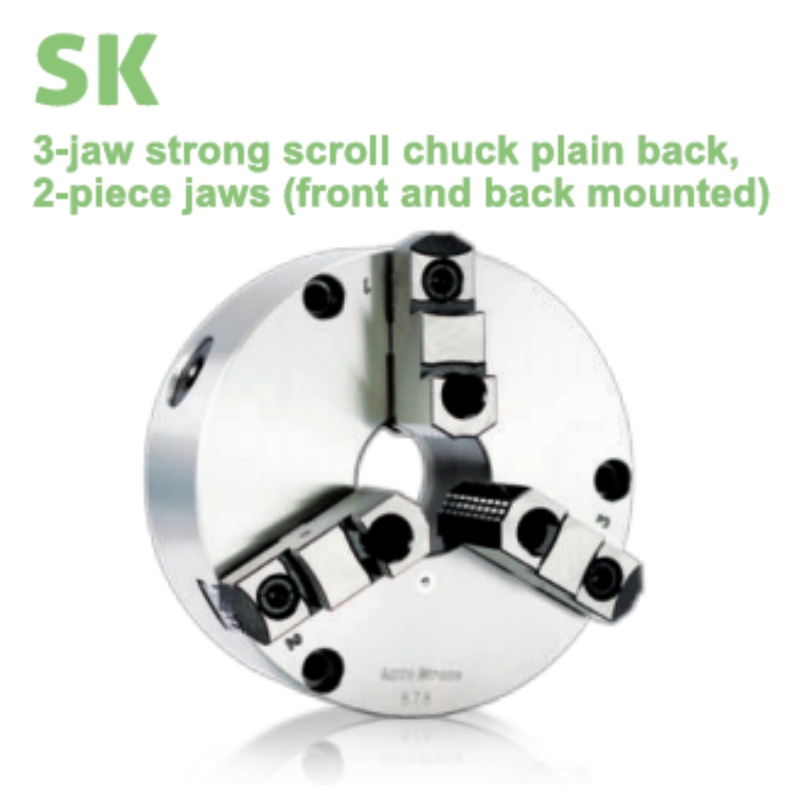 Auto Strong SK Series 3 Jaw Scroll Chuck 2-Piece Jaws for High Speed Machining Lathe