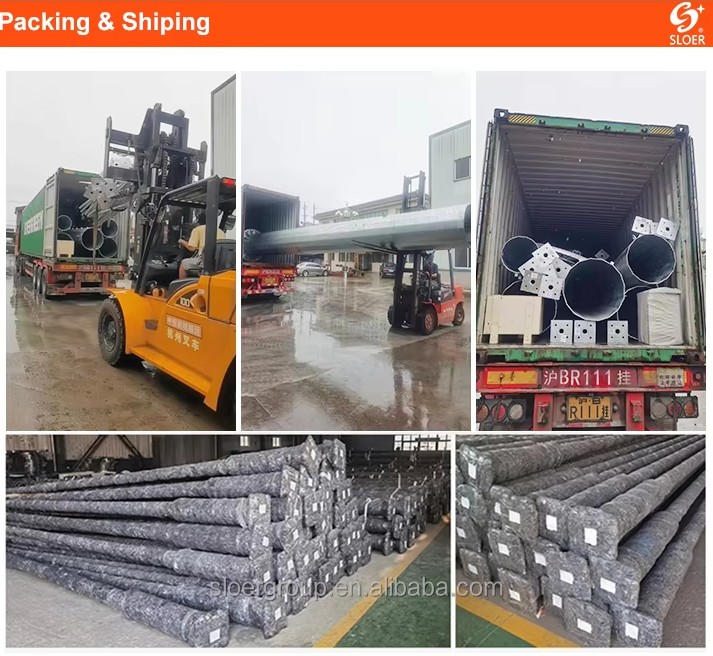 SLOER Custom Conical Tapered Galvanized Double Single Arms 4m 5m 6m 7m 8m 9m 10m 11m 12m Lamp Post Street Light Pole