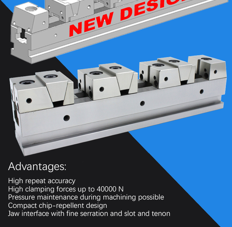 KSD50-500-4FD Universal Multiple Clamp Rail Vise in Row for Horizontal CNC Horizontal Machine Center