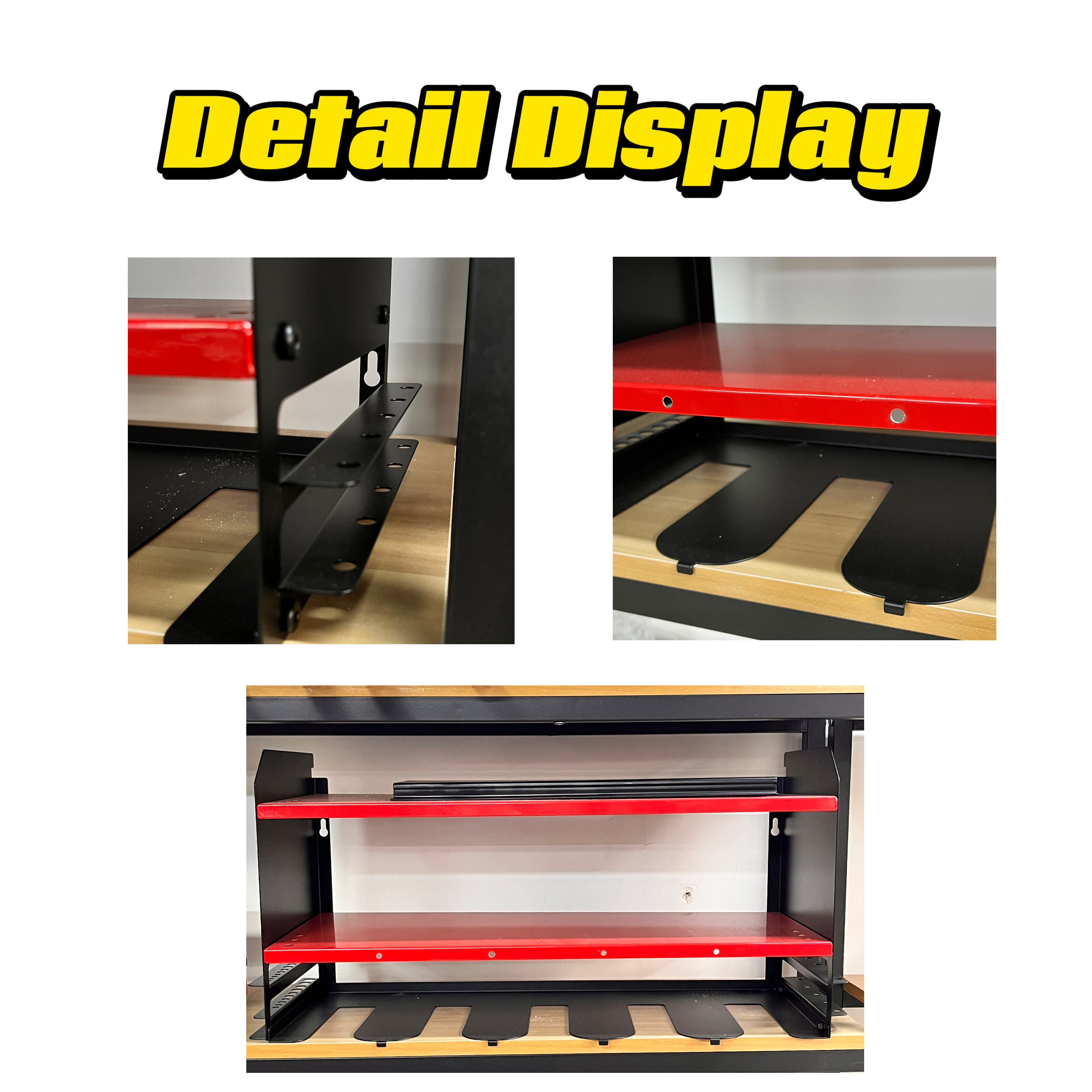 Heavy Duty Wall Mounted Power Tool Holder Metal 2 Tier Power Tool Storage Rack For Garage