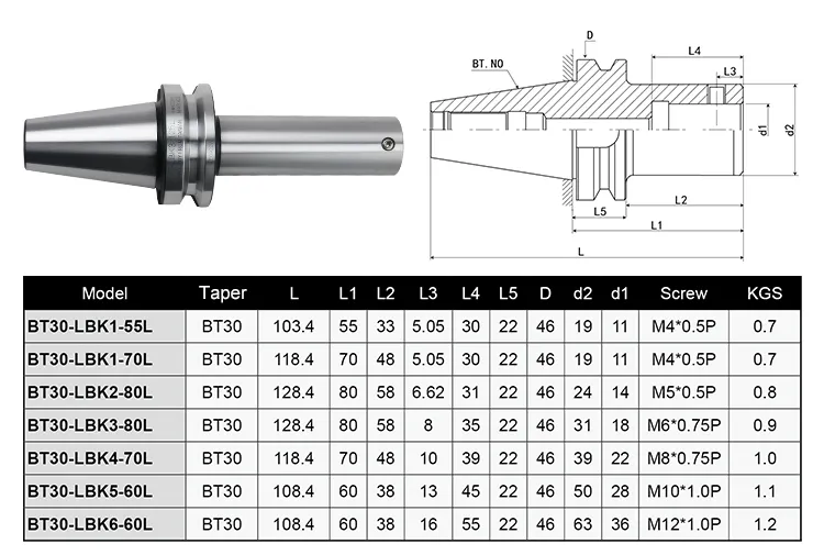 Bt40 Lbk Boring Head Shank Tool Holder Adapter for CNC Lathe Machine