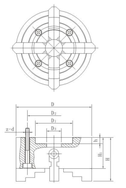 K72 Series 4 Jaw Independent Chuck with Size K72-80,K72-100,K72-125,K72-200 Etc