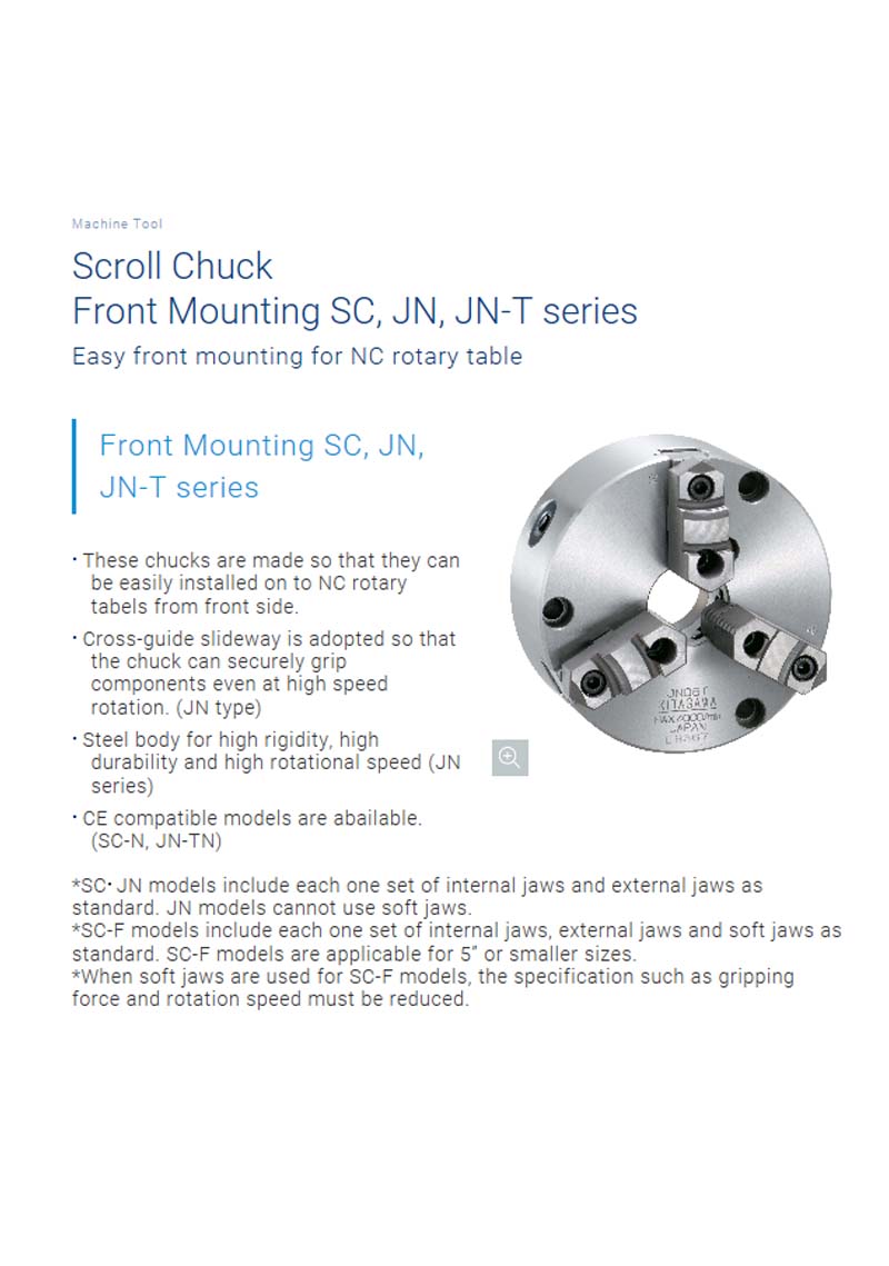 Kitgawa Manual Scroll Chuck with Integrated Jaw (Straight Recess)