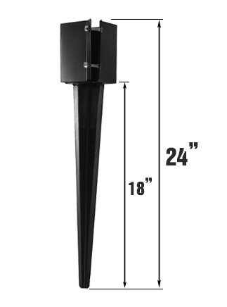24 Inch Heavy Duty 4x4 Fence Post Anchor Ground Spike
