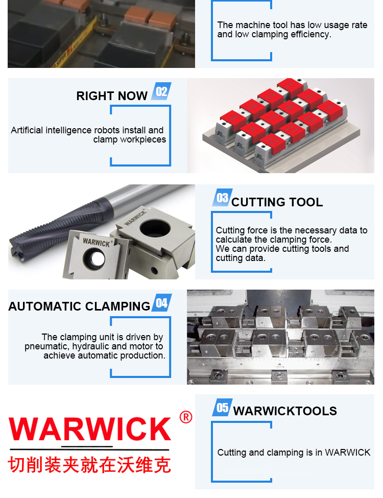 KSD50-500-4FD Universal Multiple Clamp Rail Vise in Row for Horizontal CNC Horizontal Machine Center