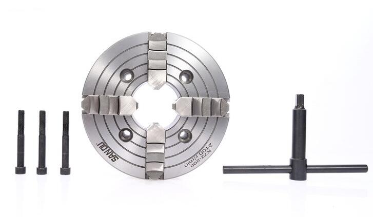 SANOU Adjustable Four Jaw Independent Chuck K72-200 Lathe Chuck 4 Jaw Chuck for Lathe Machine