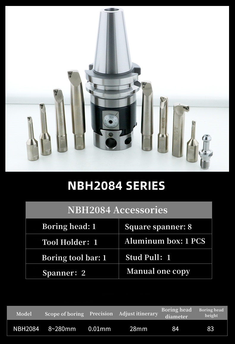 Factory-Priced CNC Micro Boring Head Set NBH2084 R8 BT30 BT40 BT50 HSK63A SK40 High Precision for Machine Tools