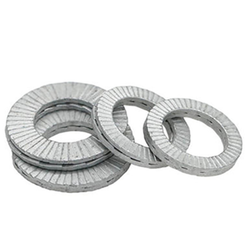 China Factory 304 316 Stainless Steel M4 M6 M16 Dacromet Double Fold Self-Locking Wedge Lock Washer