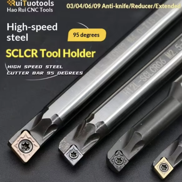 Anti-Vibration HSS Internal Boring Bar Reduced Shank 10mm To 4-7mm, SCLCR/SCLRC Series, Hole Turning Tool Holder For CNC Lathe