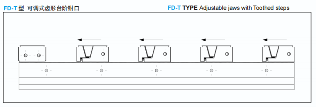 KSD50-500-4FD Universal Multiple Clamp Rail Vise in Row for Horizontal CNC Horizontal Machine Center