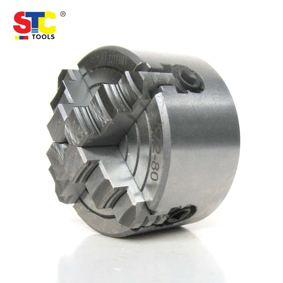 K72 Four Jaw Independent Hardened Steel Jaws Mini Wood Metal Lathe Turning Drilling Milling Machine Camlock Manual Scroll Chuck