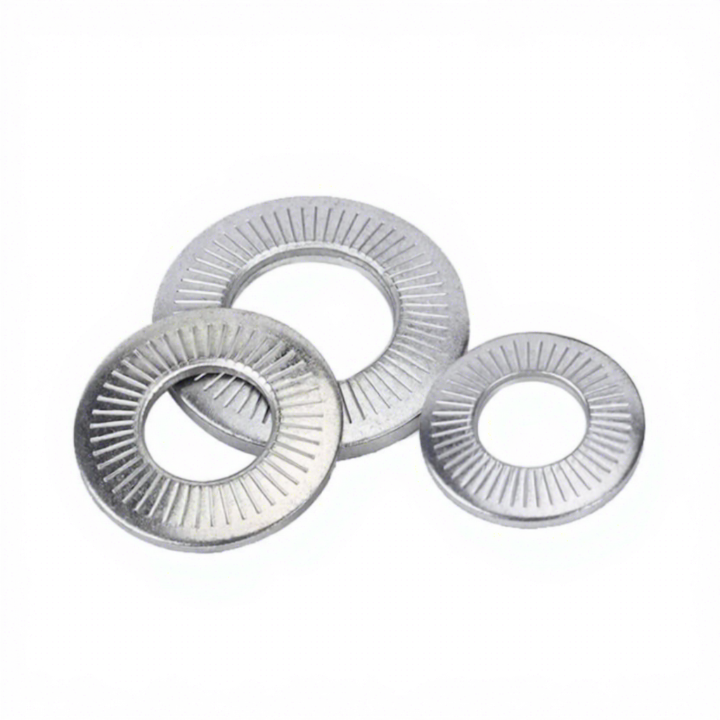 High Quality DIN25201 Brass Zinc Plated Double Fold Self-Locking Wedge Lock Washer for Automotive Applications