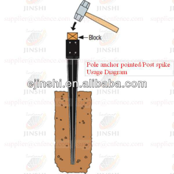 Galvanized Ground Screw Pole Anchor|fence Post Spike