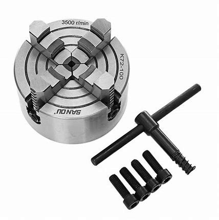 K72-250 Sanou Steel 4 Jaw Independent Chuck with Gear Core for Bench Lathe New 250mm (10")