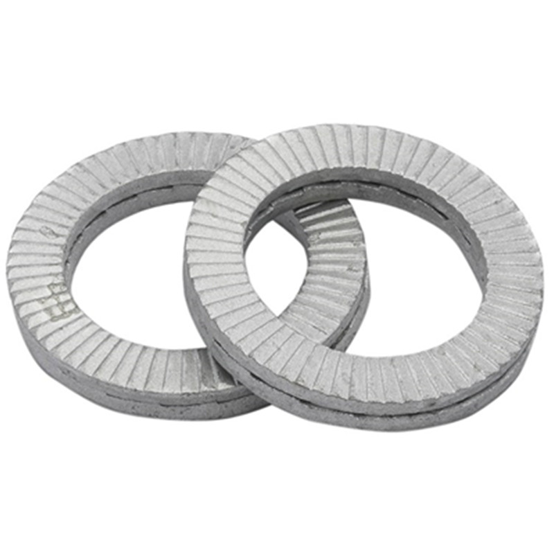 China Factory 304 316 Stainless Steel M4 M6 M16 Dacromet Double Fold Self-Locking Wedge Lock Washer