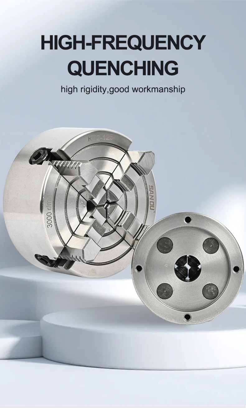 4 Jaw Independent Steel Chuck SANOU Brand Manual Metal Lathe Chuck K72-80 K72-100 K72-125 K72-160 K72-200 K72-250