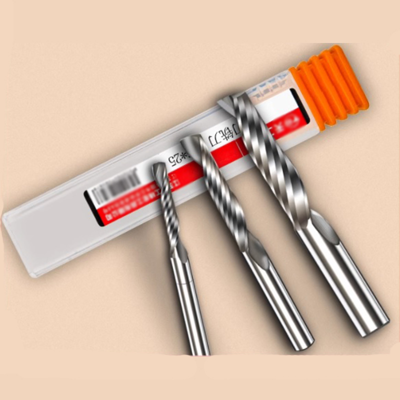 Tiangong Single-Edged Spiral Milling Cutter Acrylic CNC Engraving Machine Tungsten Steel Cutting Tool PVC Engraving Carbide Cutter Head