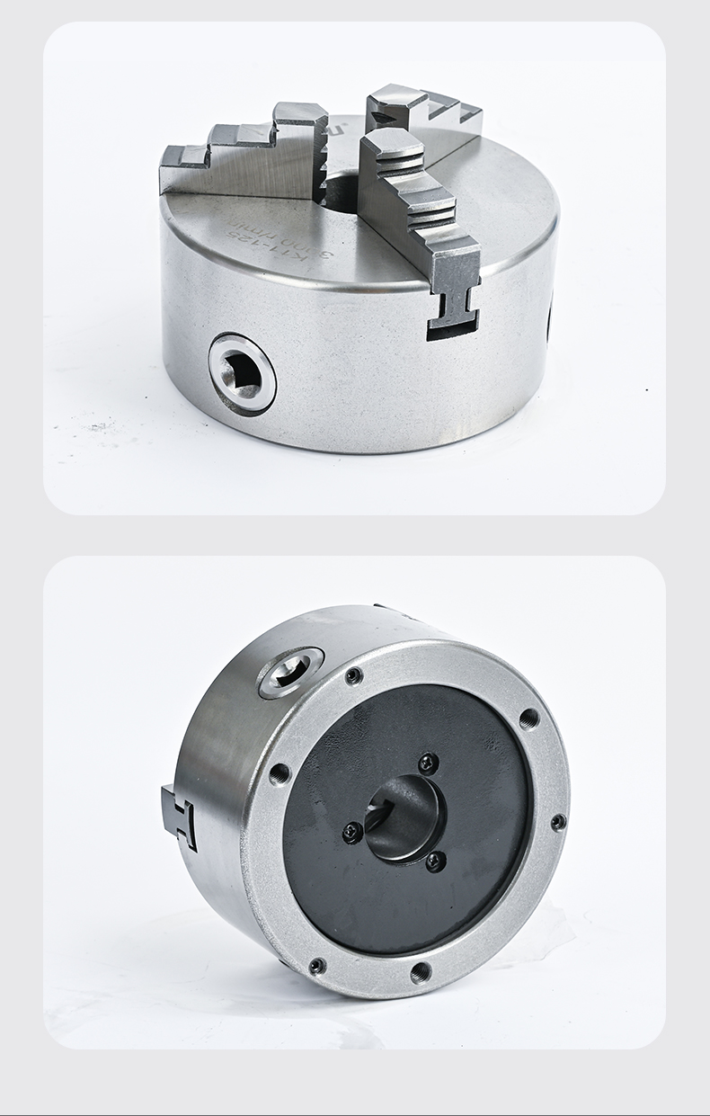SANOU 3 Jaw Self-Centering Lathe Chuck 125mm Bore 38mm Steel Manual Scroll Chuck K11-125 Model High Accuracy