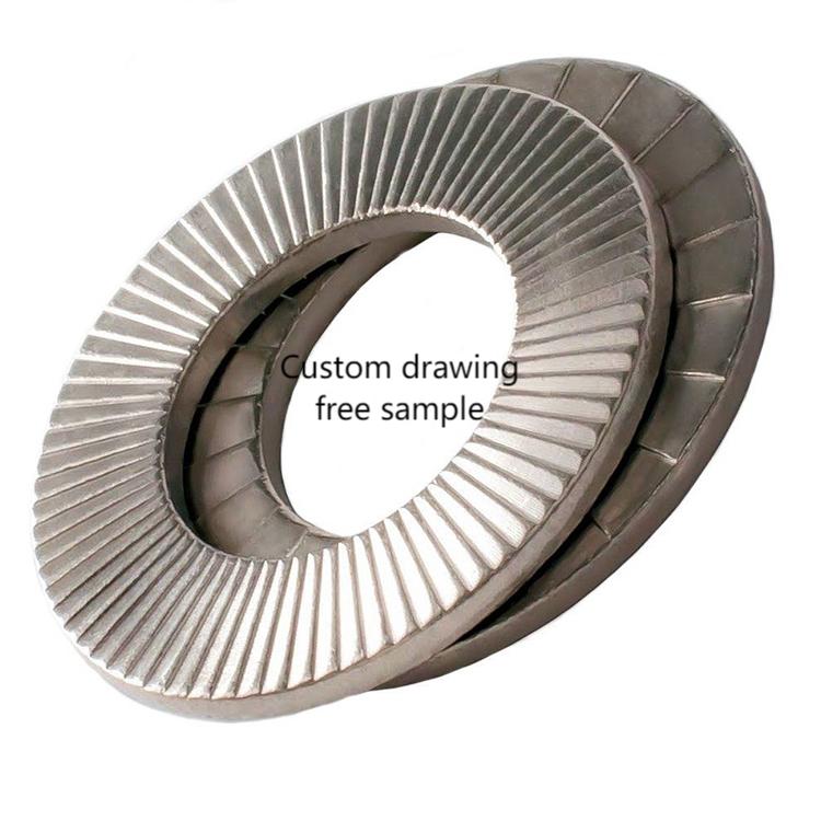 High Quality DIN25201 Brass Zinc Plated Double Fold Self-Locking Wedge Lock Washer for Automotive Applications