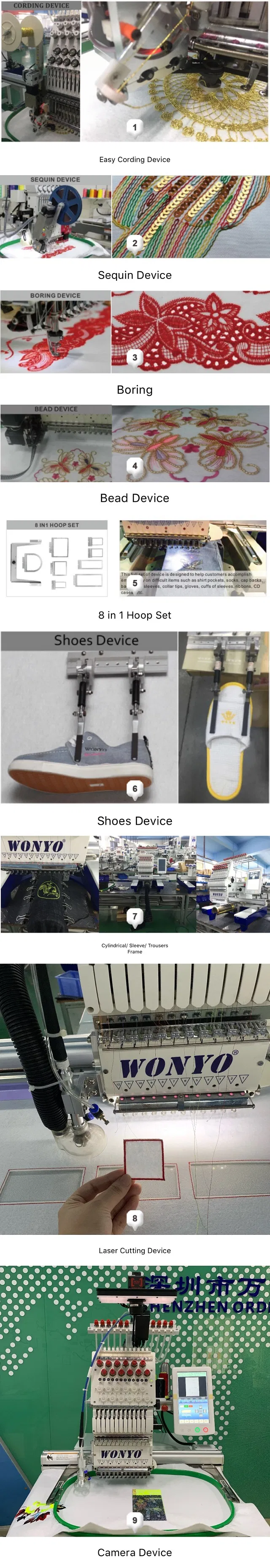 Single Head Cap and T-Shirt Type Flat Computerized Embroidery Machine