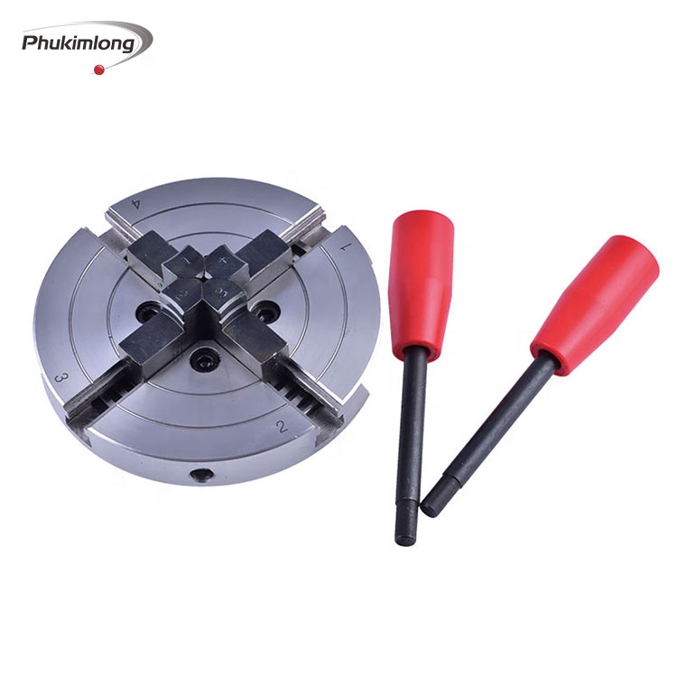 PHUKIMLONG CK5B 5inch 4 Jaw Woodworking Linkage Chuck Scroll Chuck Self Centering Wood Lathe Chuck