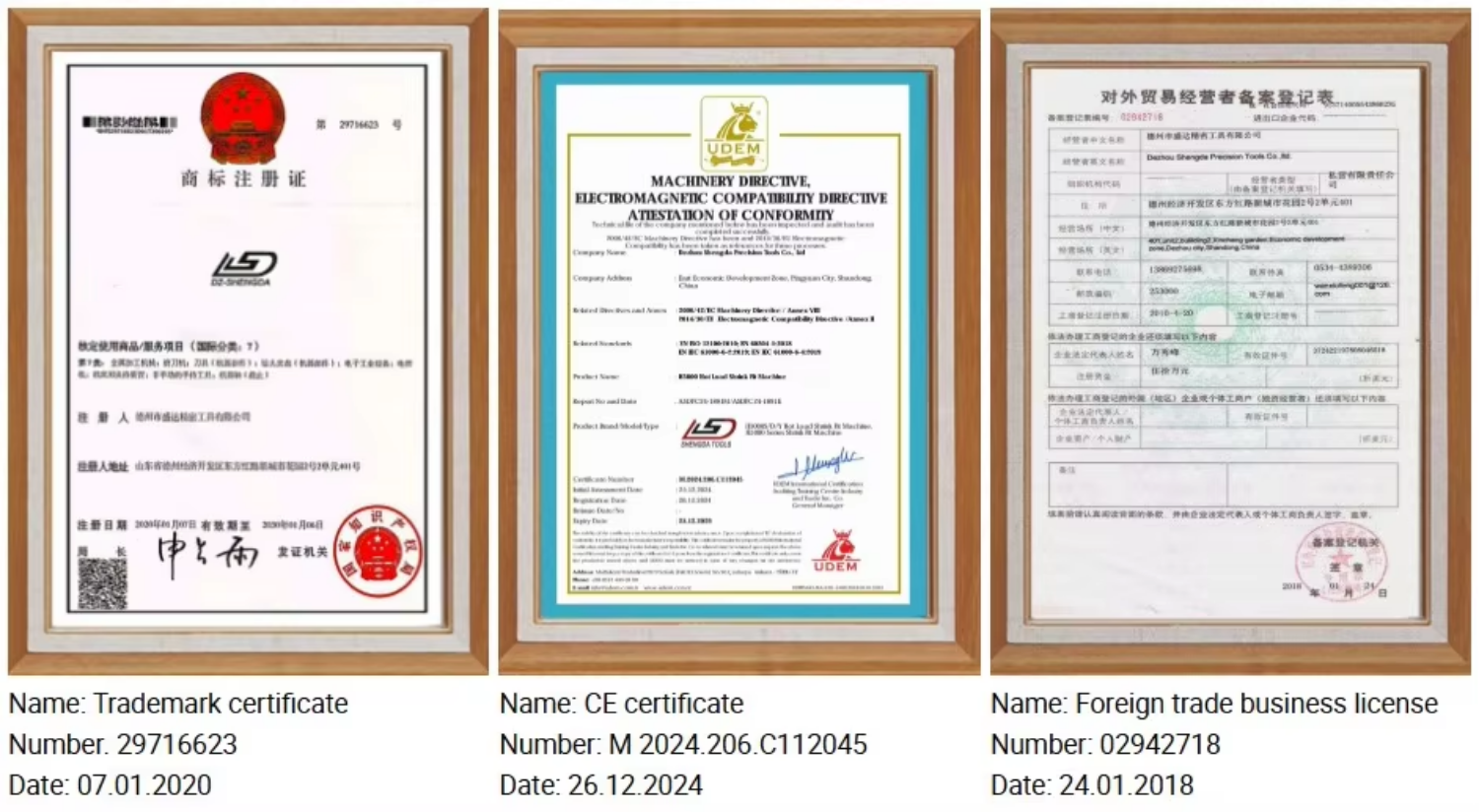 Certification Documents