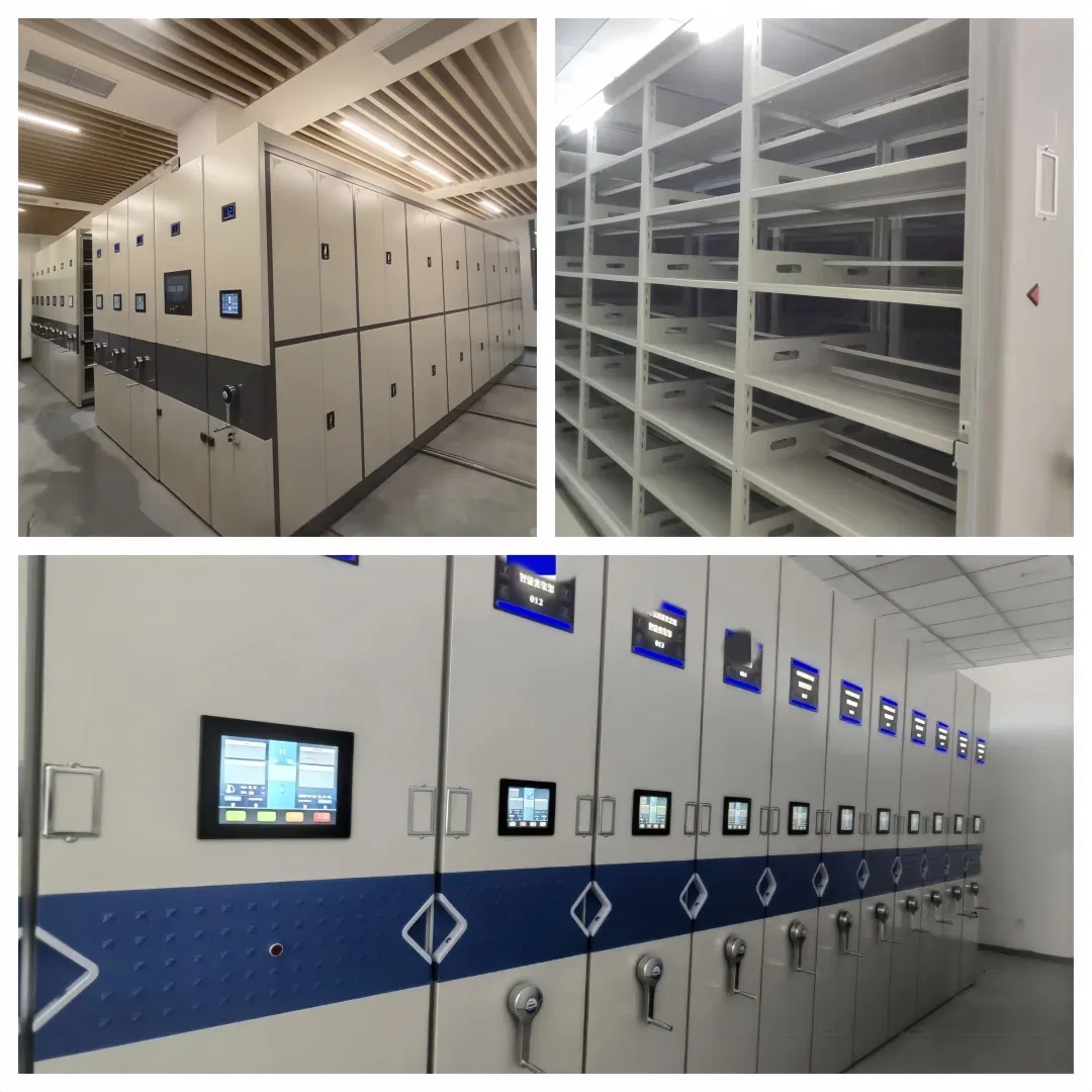 Library Manuscript Preservation Earthquake-Resistant Storage Systems Hand Crank Shelving System Movable High - Density Storage Racking Manual Mobile Shelving