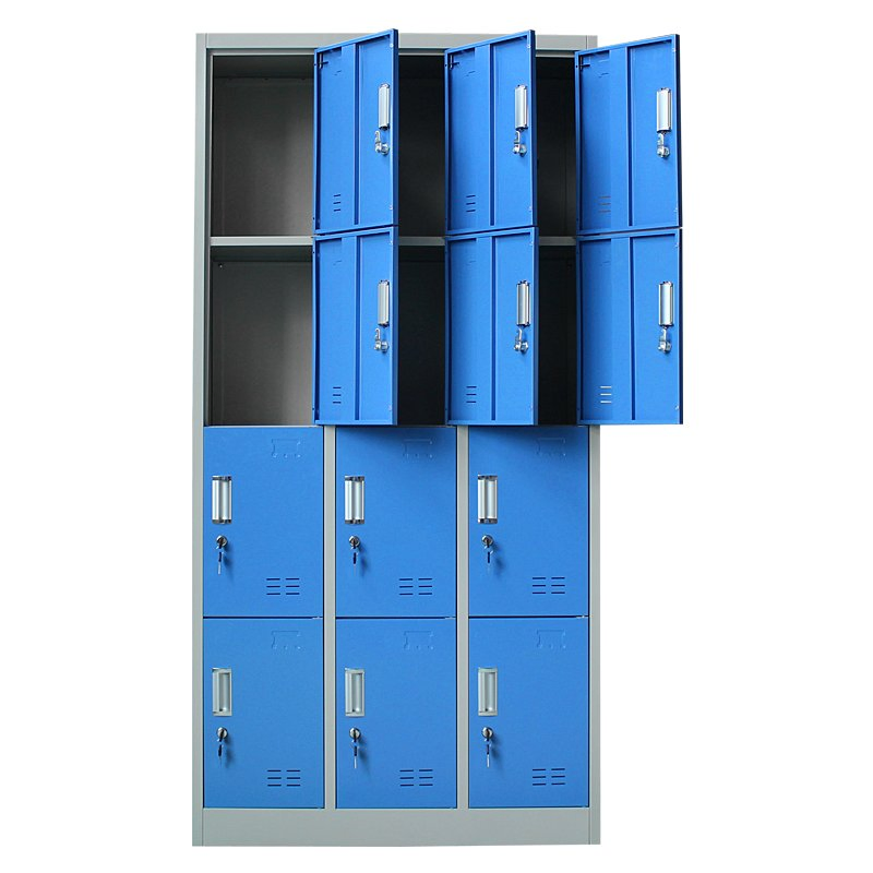 School Steel Staff Locker Multi-Door Storage Dormitory Changingroom Closet 12 Door Locker