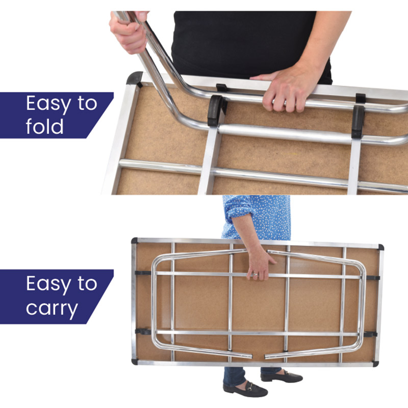 Outdoor Folding Dining Room Canteen Rectangle Shape Double Canteen Table