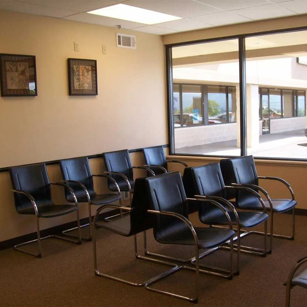 Black Leather Clinic Hospital Waiting Chair Sofa Seating Latest in Public Waiting Area