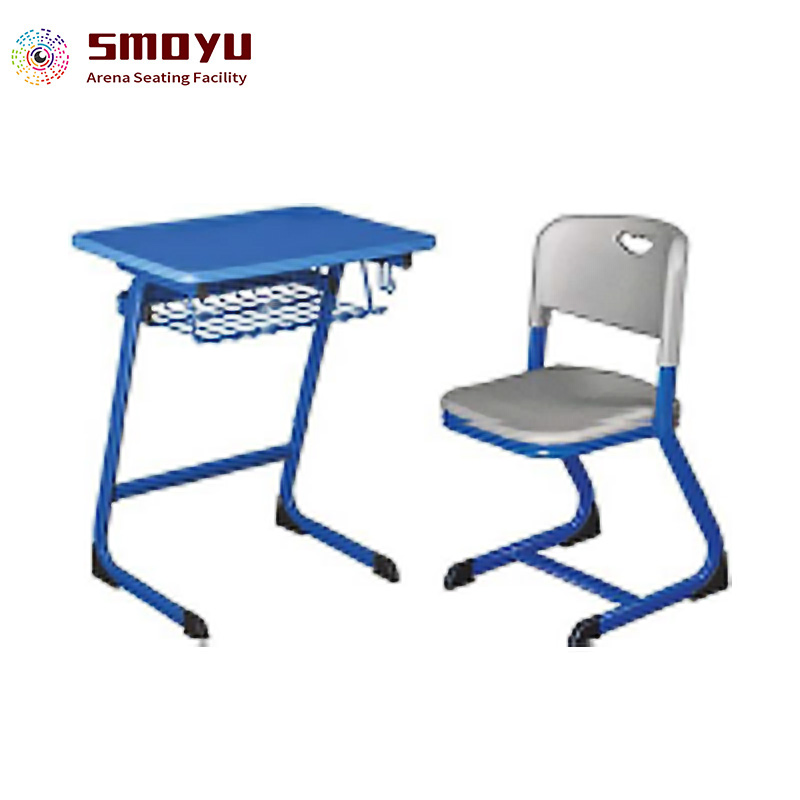 Height Adjustable Drawing Student Classroom School Desk and Chair Set School Furniture with Book Basket