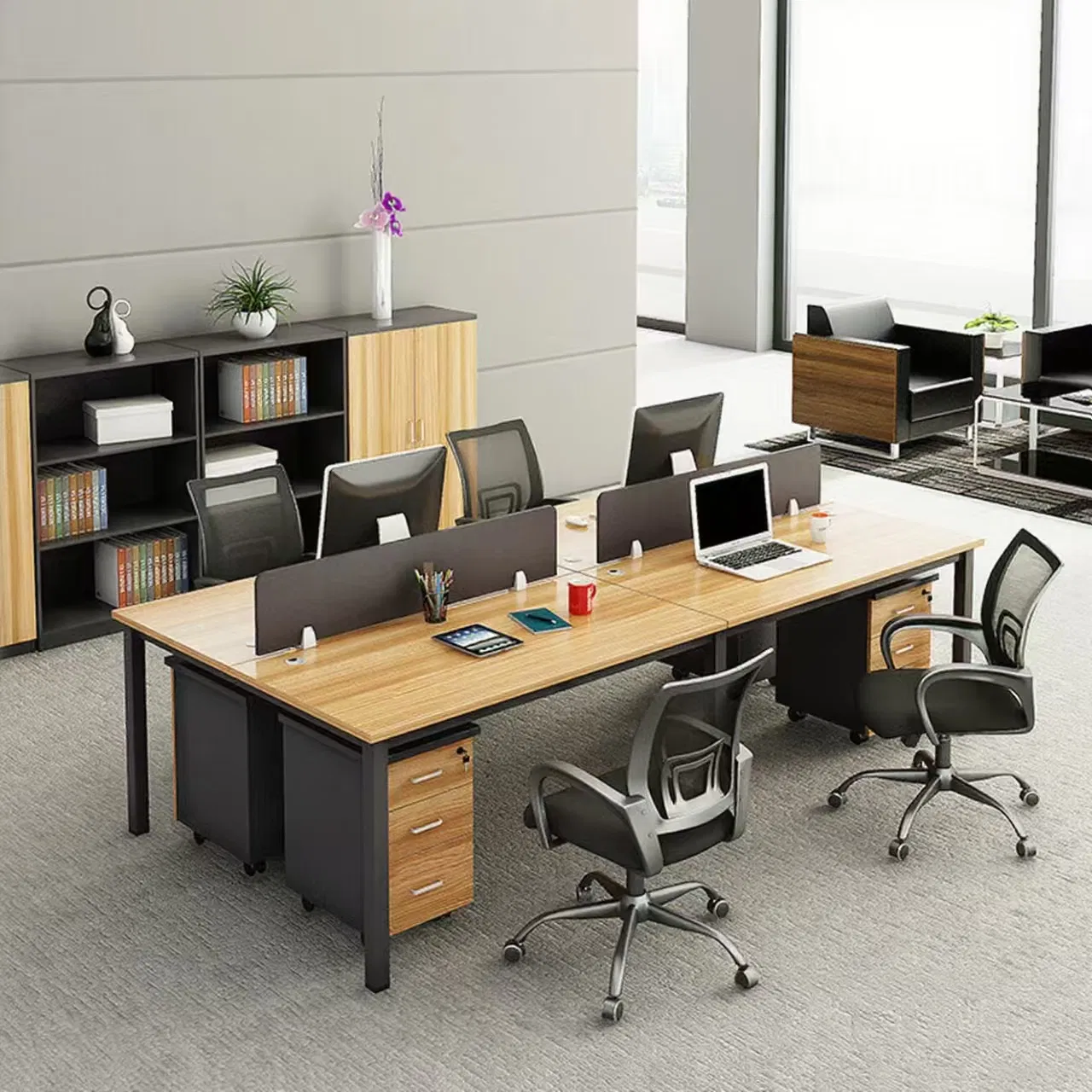 Modern Minimalist Team Workspace Desk for 1 to 6 People