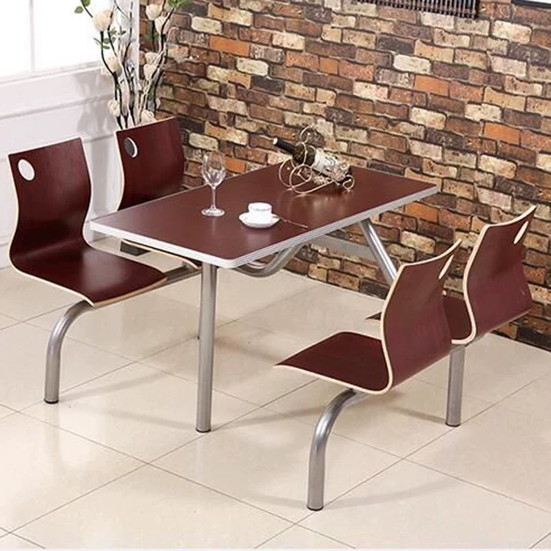 Modern Style Restaurant Four Seat School Dining Canteen Melamine Tables with Chairs