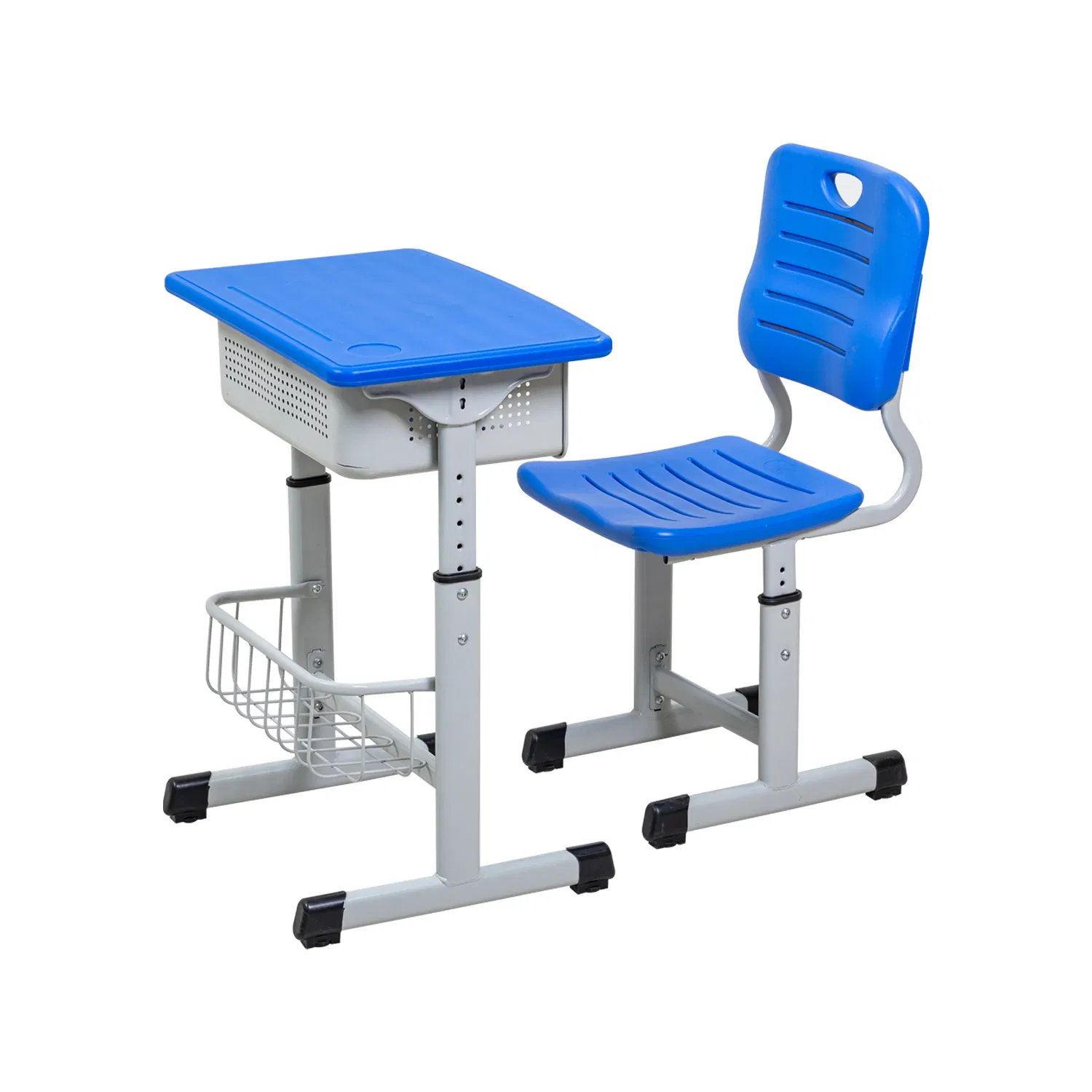 School Furniture Adjustable Height Seating Study Table Student Desk with Plastic Chair