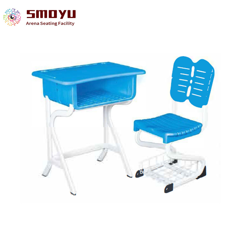 Height Adjustable Drawing Student Classroom School Desk and Chair Set School Furniture with Book Basket