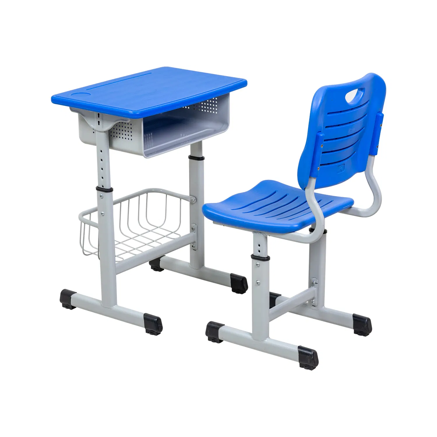 School Furniture Adjustable Height Seating Study Table Student Desk with Plastic Chair