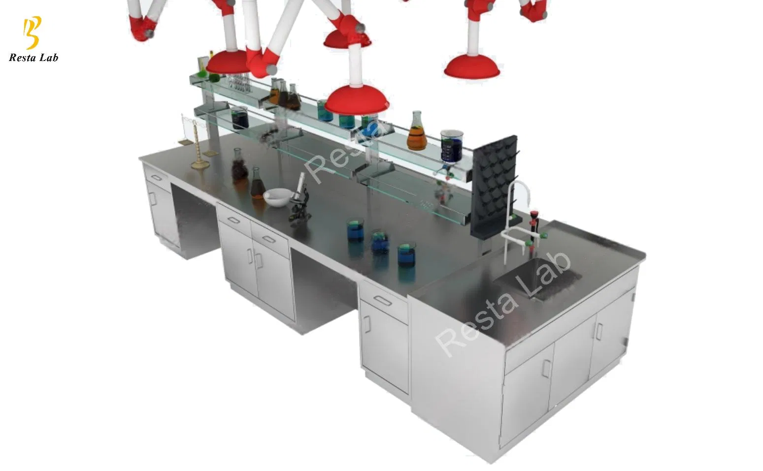 304 Stainless Steel Restaurant Wall Bench School Laboratory Chemical Lab Furniture