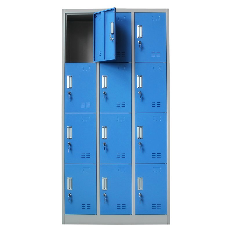 School Steel Staff Locker Multi-Door Storage Dormitory Changingroom Closet 12 Door Locker